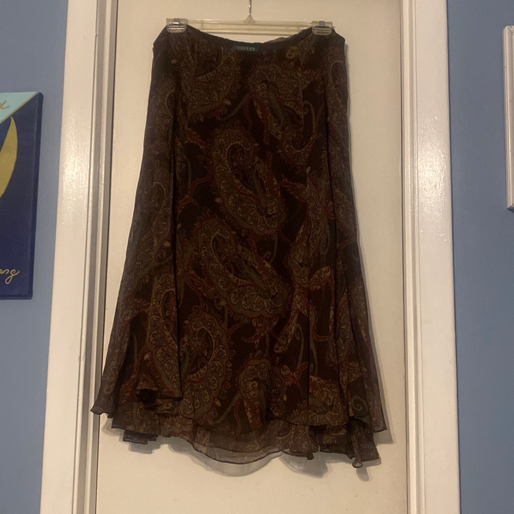 Ralph Lauren Printed Silk Skirt